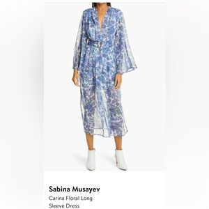 Sabina Musayev Carina Flora Dress.

Sheet top layer and belt